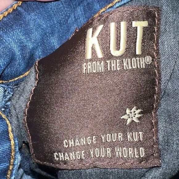 Kut from the Kloth Distressed High Rise Skinny Ankle Raw Hem Jeggings Size 8 - Picture 10 of 10